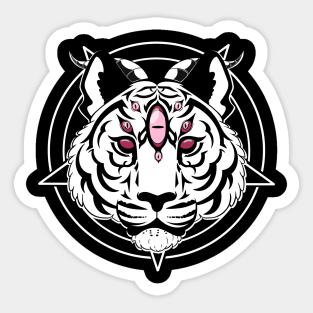 White Demon Tiger Sticker